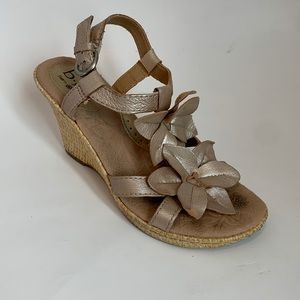 b.o.c. Tan Floral Wedge Sandals